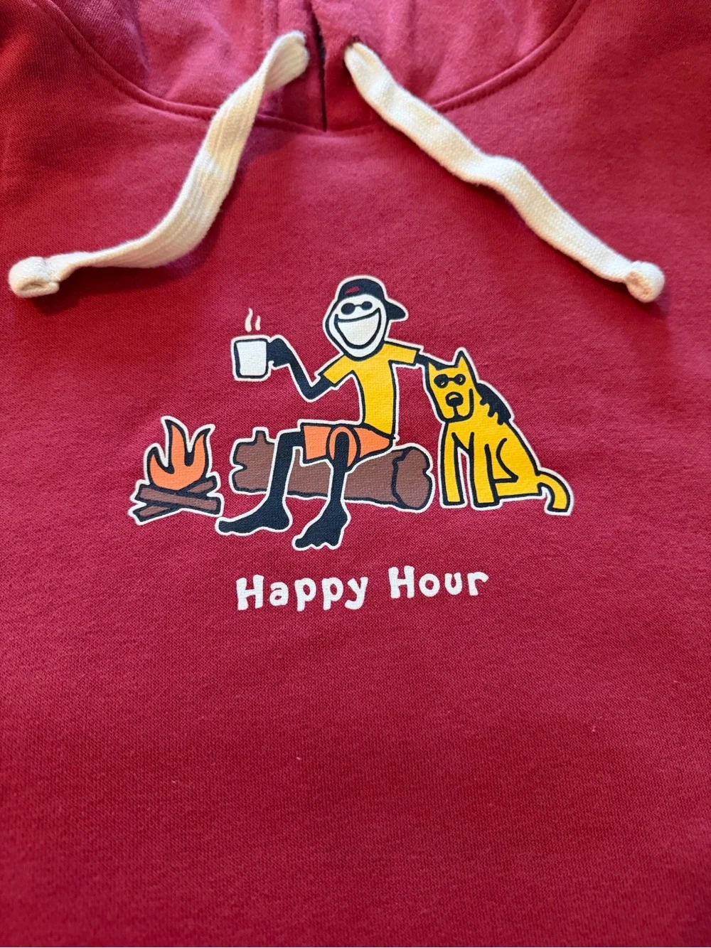 Life Is Good Men's Muted Red 'Happy Hour' Pullover Hoodie - Picture 2 of 7
